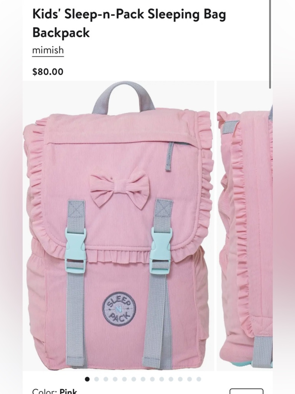 Mimish Kids  sleep n pack sleeping bag backpack